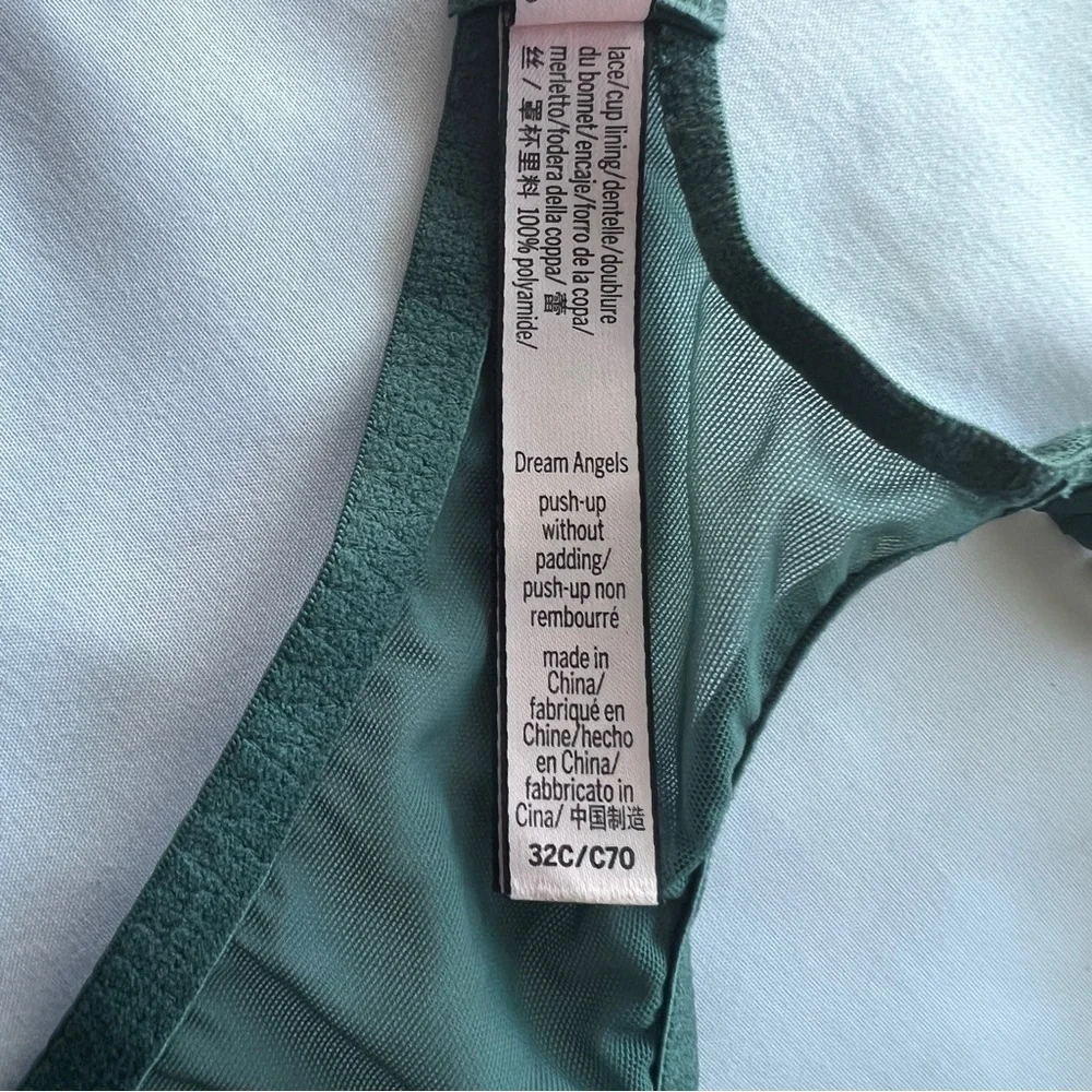 NWOT Victoria's Secret Dream Angels Push Up Without Padding in Green, 32C - Picture 8 of 9
